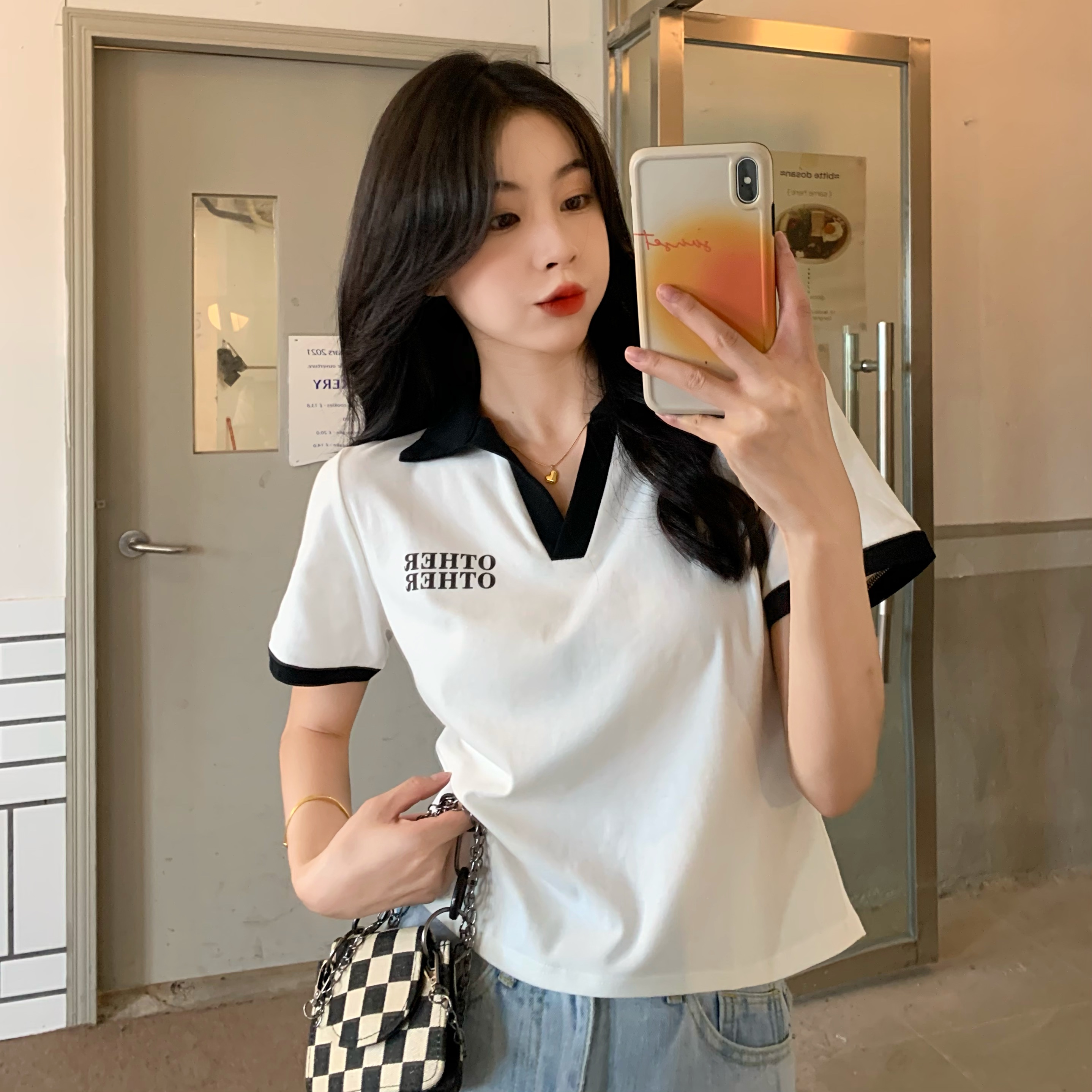 Real auction and real price Pullover cotton summer clothes new letters short sleeve women