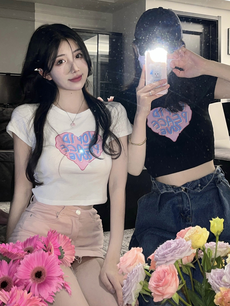 Short sleeve T-shirt women's summer new ins hot girl print top