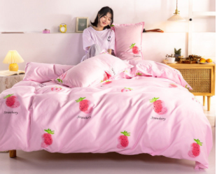 Cotton high-quality quilt cover single student dormitory bed sheet non pure cotton double quilt cover four piece set