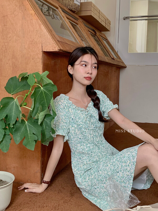 【 miss miss miss home 】 Korean style fungus lace up dress (with rope) f2261\zjy
