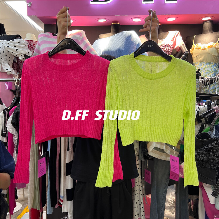[d.ffstudio] simple fashion round neck long sleeve T-shirt 1194\wtt