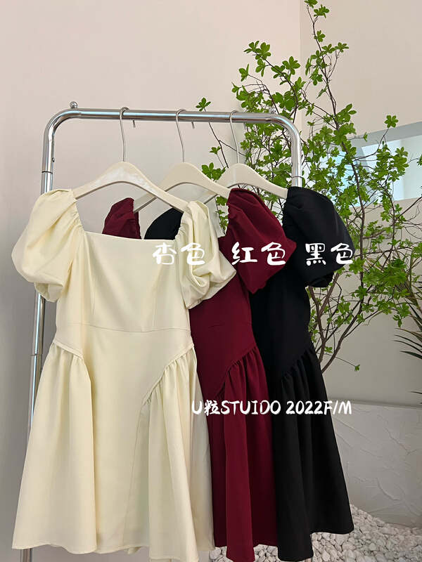 [u-grain] square neck waist slimming dress ys1-9269\hbx