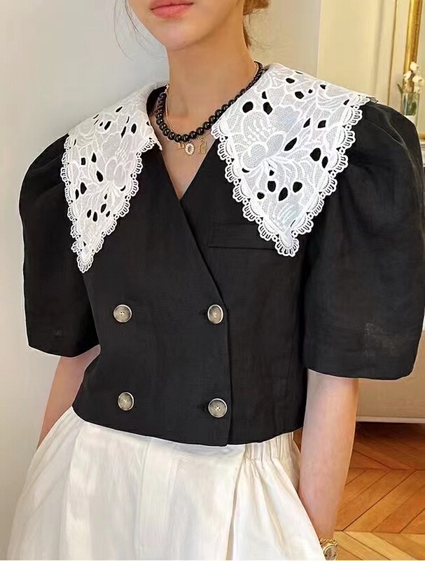 [31 fashion] Korean baby collar retro short coat 3710\hjy
