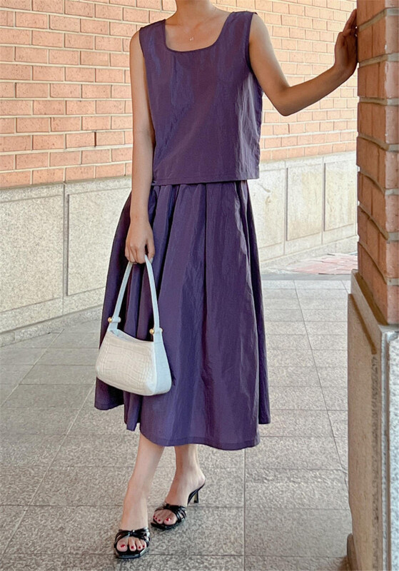 [acme ground] Korean style elastic waist umbrella swing skirt 1913\cls