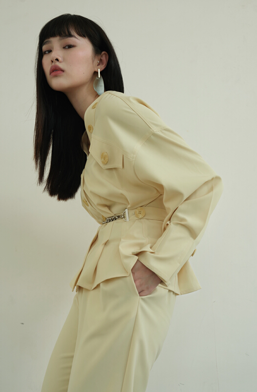 New year in early spring! [GL] fashionable Korean short coat + comfortable casual pants set (without belt) ys1-c2038\jj
