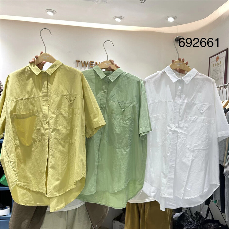 [twenty printed wood] one breasted comfortable versatile shirt 692661\l