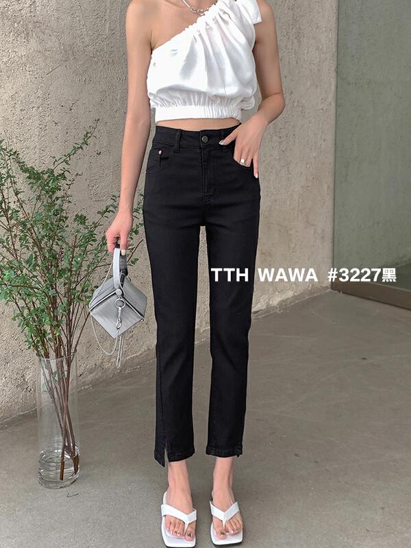 [Wawa] Korean slim slit jeans 3227-1\lsl