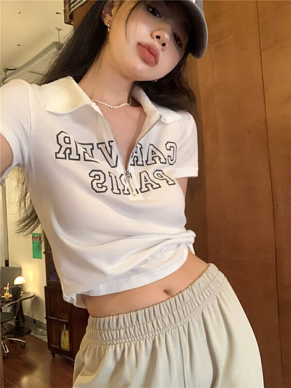 [fan fan] letter fashion versatile short sleeve T-shirt 227\jj