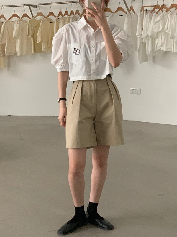 [after 18] Korean alphabet embroidery fashion shirt 688\zjy