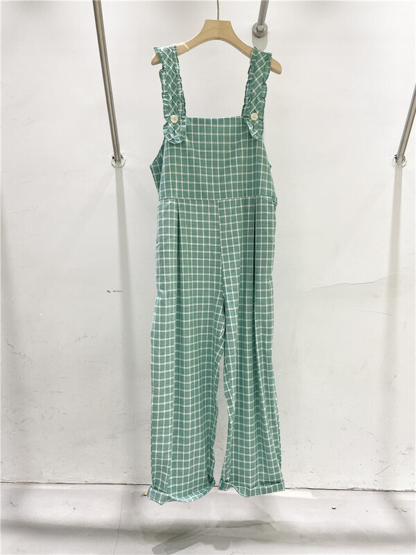 [nnbaby] simple and fresh check strap pants wz1193\cls