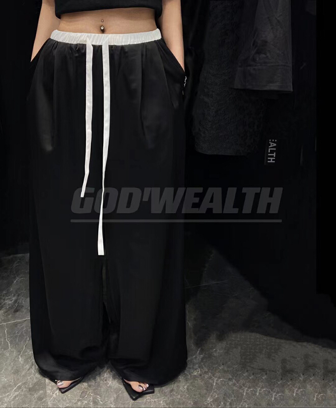 [buyer Yan Xuan - God of wealth] Korean version contrast color stitched elastic waist casual pants 8888\cl
