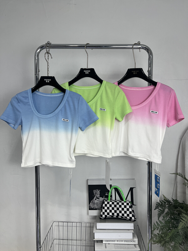 [Fanfan] fashion tie dyeing irregular color matching shirt 0016\jj