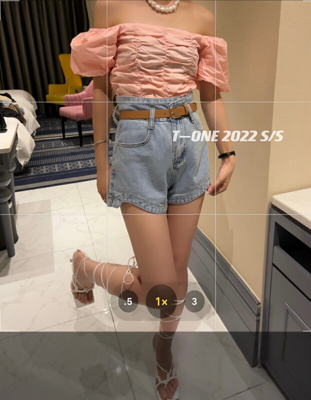 [t one] Korean skinny western style denim shorts (with belt) 9150\lsl