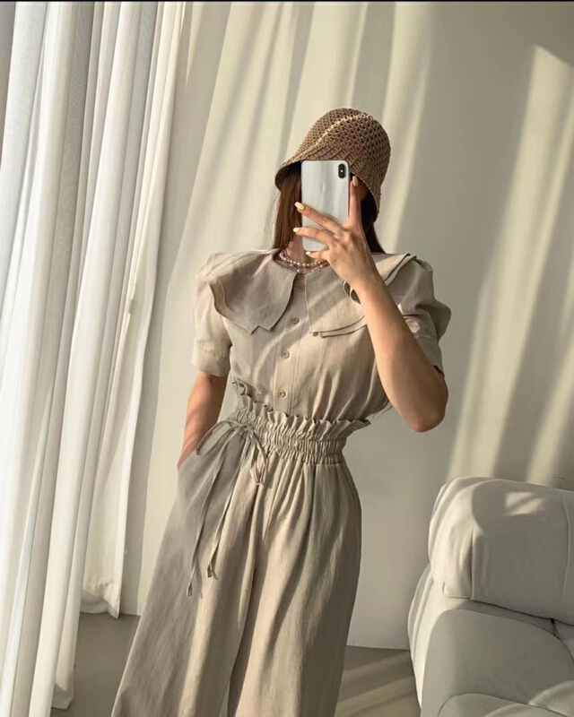 [31 fashion] Korean versatile Top + straight tube slacks suit 3709\hjy