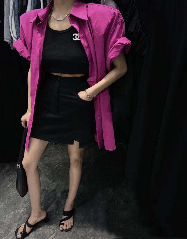 [buyer Yan Xuan - God of wealth] Korean loose fashion waist retractable shirt 0059\\cl