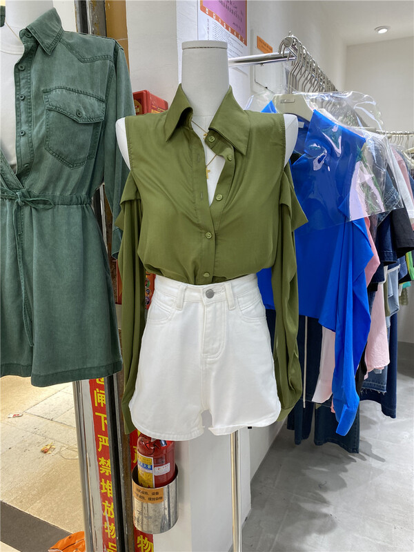 [GDN] solid color versatile off shoulder shirt ys1-f129\ozq
