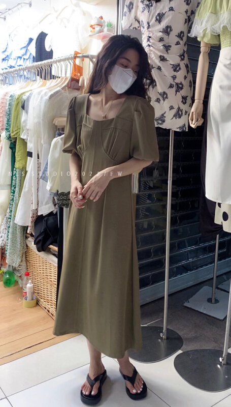 [N.S] French simple temperament bubble sleeve dress 2023\wpl