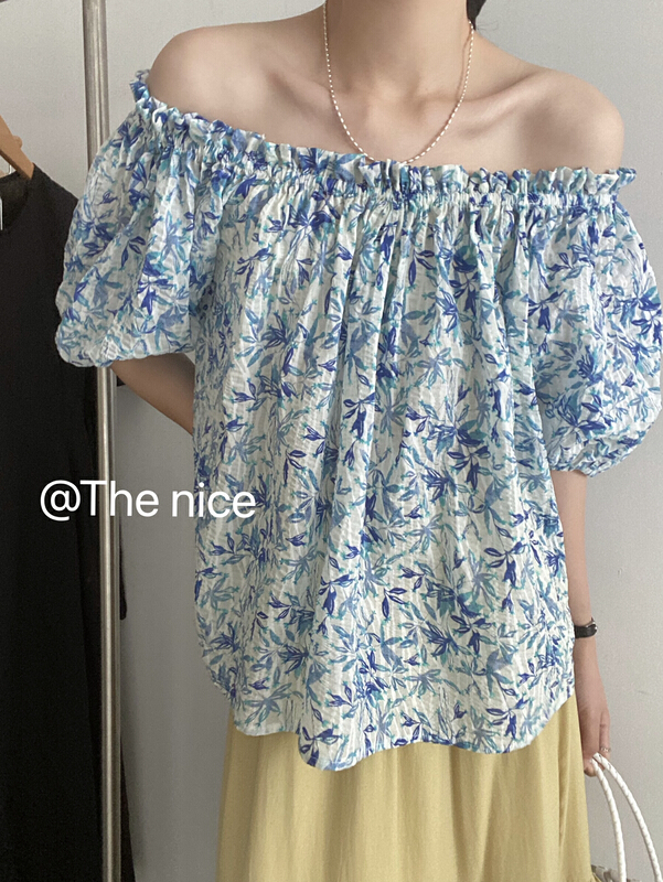[the nice] tea break French floral shirt a9301\hjy