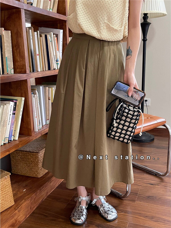 [next station] temperament pleated versatile skirt 22283\zjy