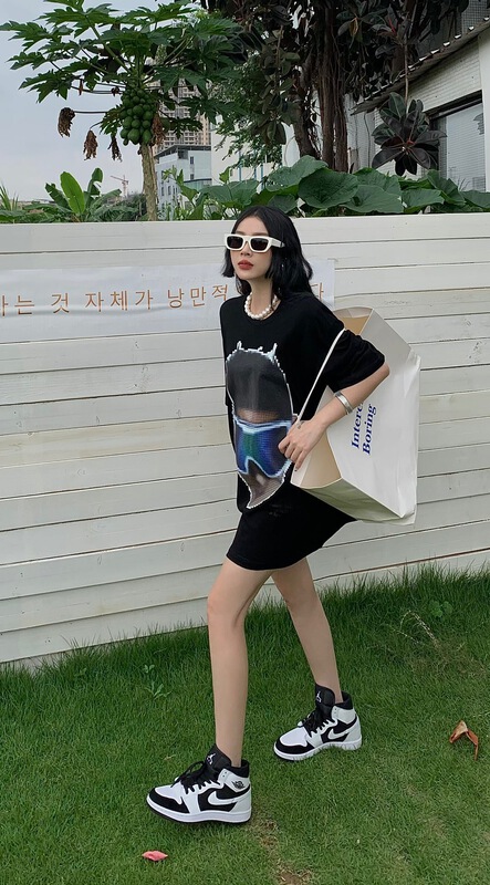 [ID] round neck fashion retro fashion short sleeve T-shirt 7012\lsl