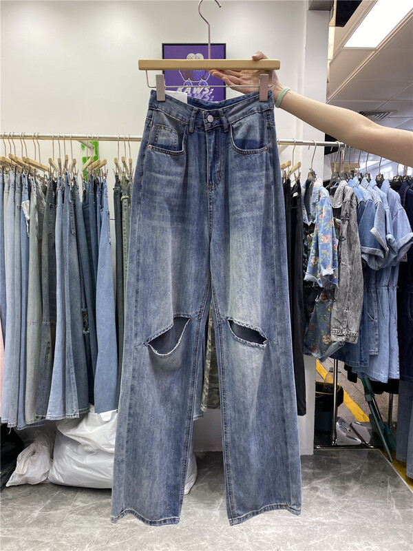 [TIMI] baggy straight jeans with holes 2117\lsw