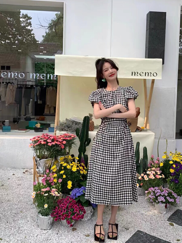 [gogoing] thin Plaid Dress 9578\lwy