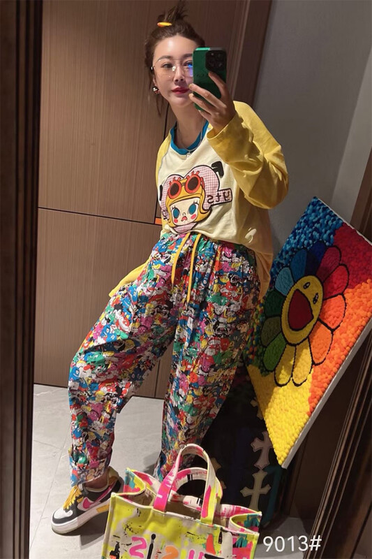 [Shangpin Wanqian] elastic waist straight tube loose casual pants 9015\hjy