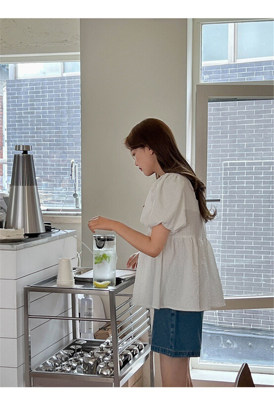[next station] bubble sleeve comfortable clean shirt 22276\zjy
