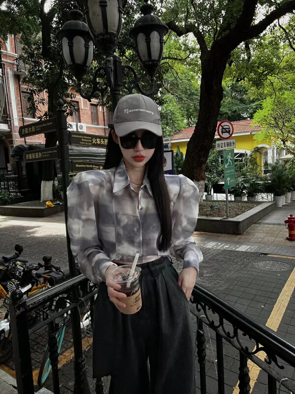 [Lala] niche tie dyed short sunscreen shirt 3126\wtt