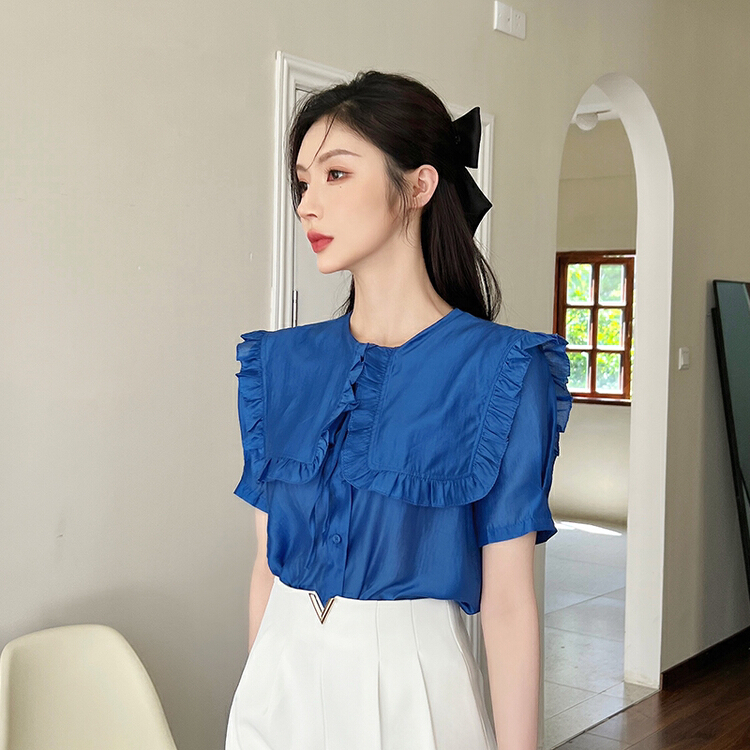 [Hanna inclusive] design shawl patch 2022 summer new slim shirt m10037\xj
