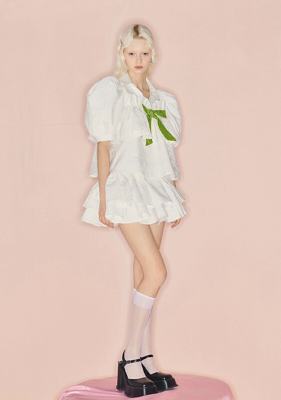 [AC] jacquard cake pleated skirt (only selling skirt) 7045\jj