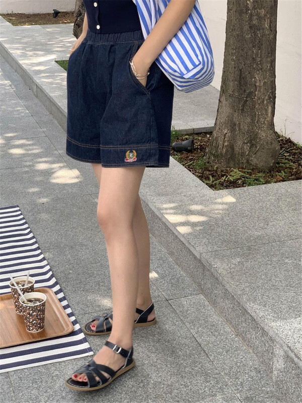 [acme ground] embroidered fashion retro denim shorts 1891\cls