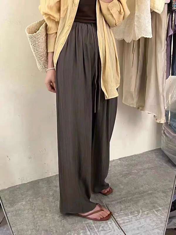 [gogoing] solid color texture versatile pleated casual pants 9627\y