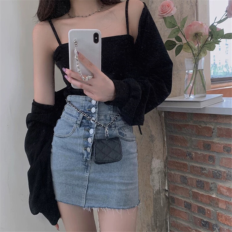 [d.ffstudio] versatile sling + lace up short cardigan set 1260\wtt