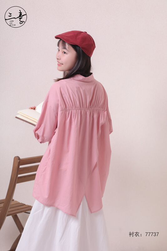 [original three element clothes] simple temperament leisure literary and artistic sunscreen shirt 77737