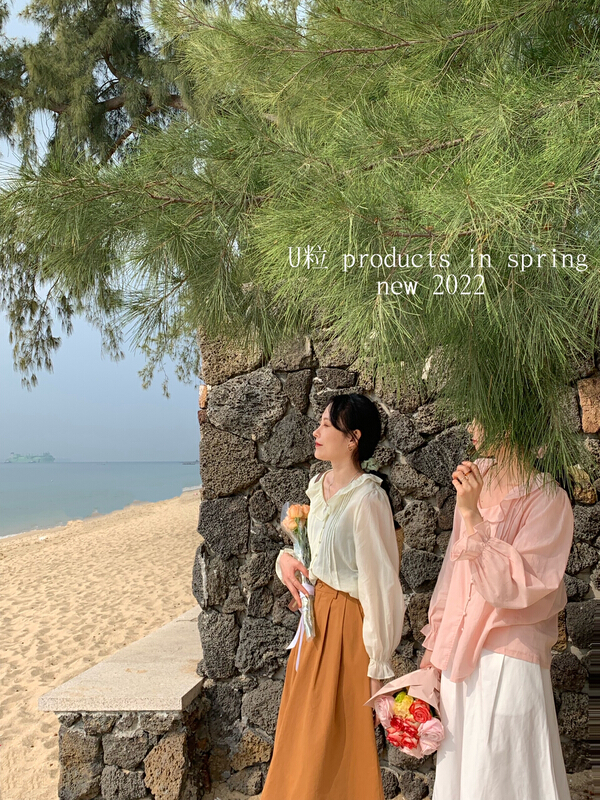 New year in early spring! [u-grain] heavy industry pleated button up baby collar shirt 5055\hbx