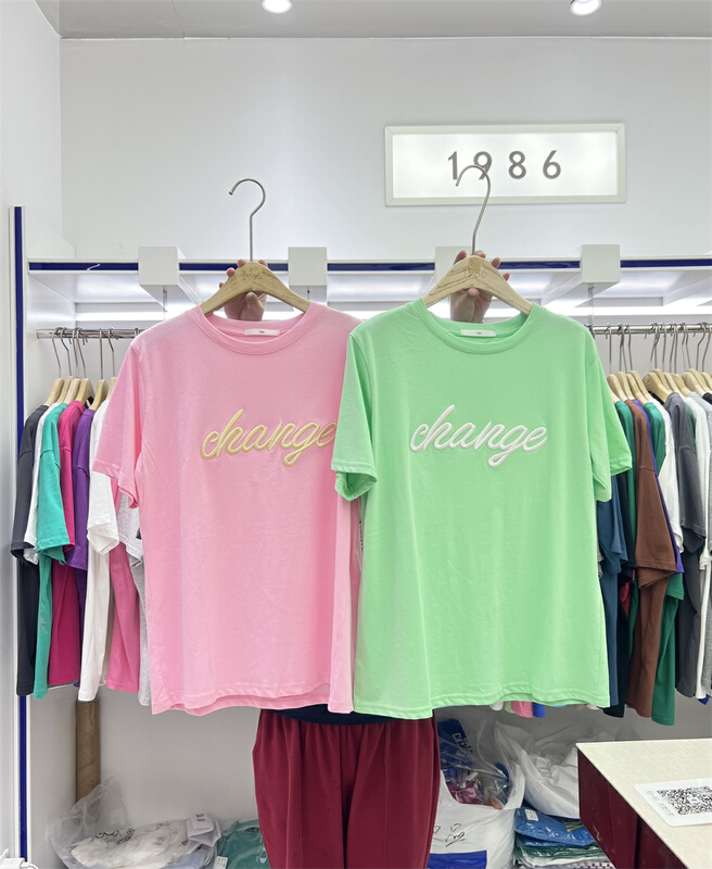 In early summer! [1986] versatile embroidered letters short sleeve T-shirt ys1-807\lsl