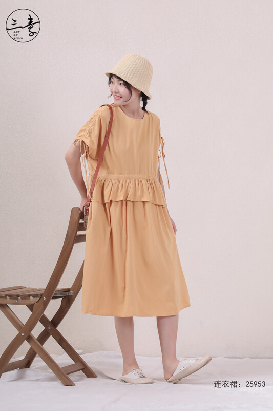[original three element clothes] simple temperament leisure retro elegant dress 25953