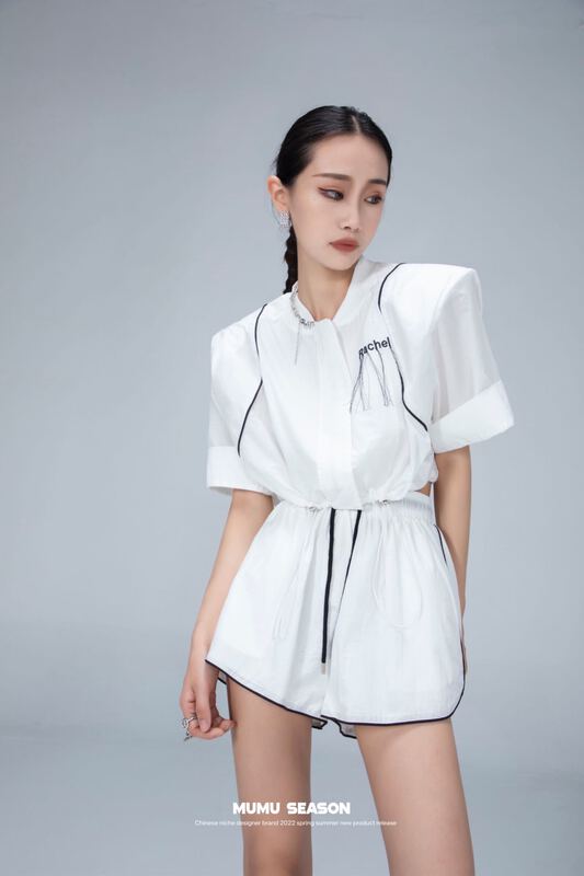 [Mumu season] fashionable and versatile shirt + loose and comfortable casual pants set 6532\zxl