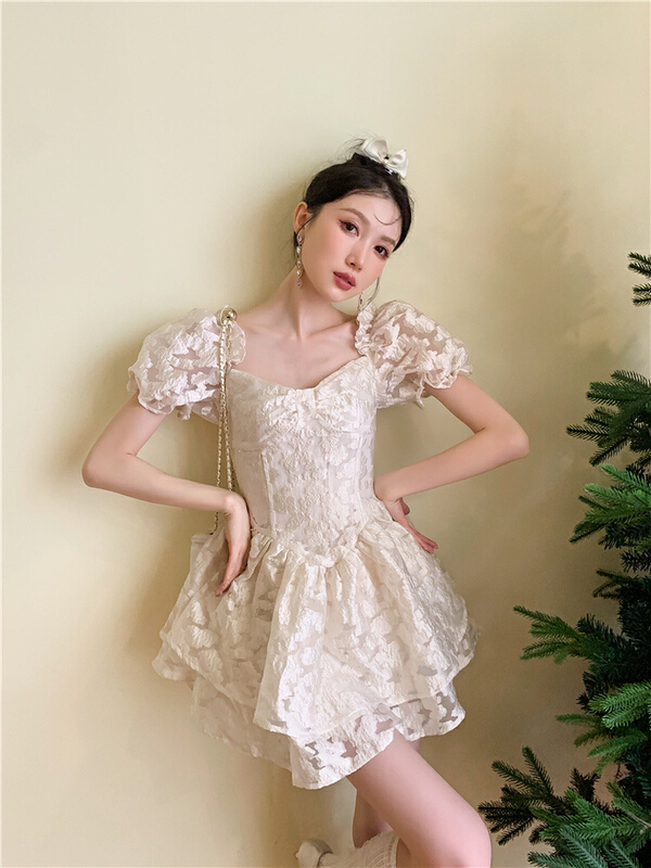 [AC] gentle white moonlight jacquard doll dress 7057\jj