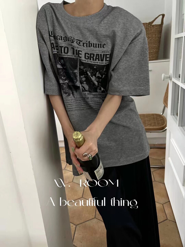 [w.room] casual printed short sleeve T-shirt 2513\zxl