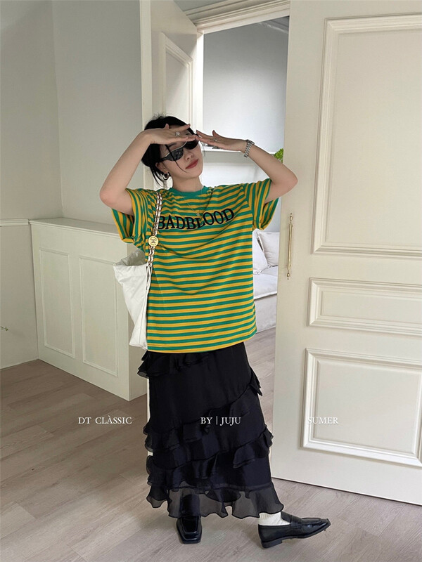 [DT class] letters fashion loose short sleeve T-shirt 4780\xyj