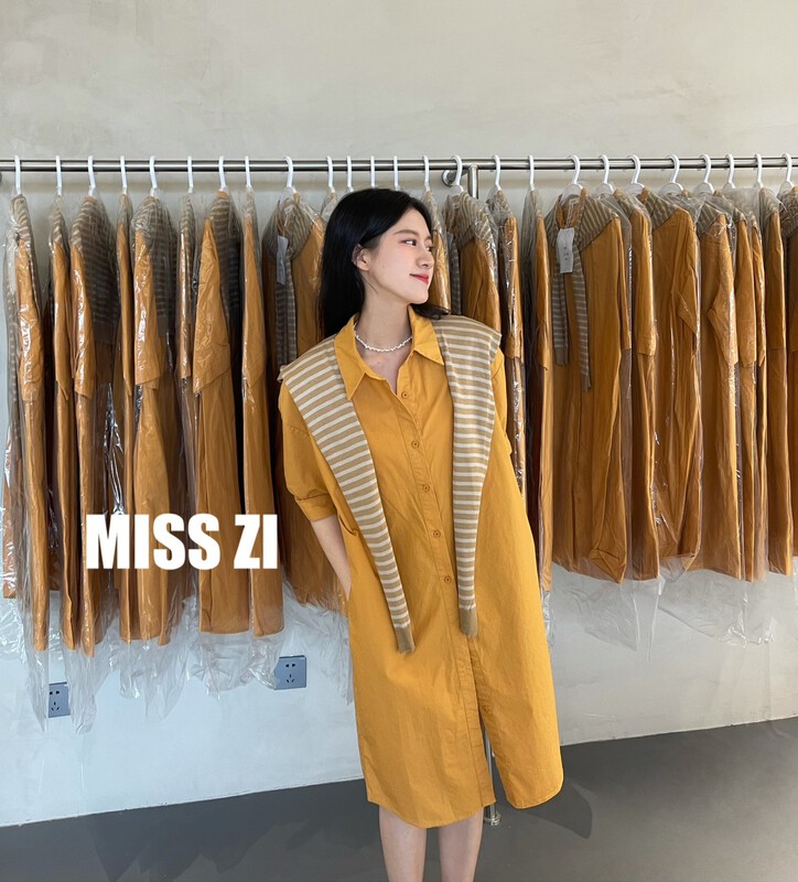 [miss Zi] 100% cotton Korean casual shirt (with shawl) striped shawl shirt 2628