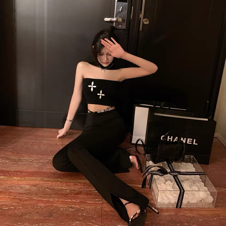[x · h studio] pure desire for style, hanging neck, strapless design, niche short one shoulder hot girl vest / sling 03115\ozq
