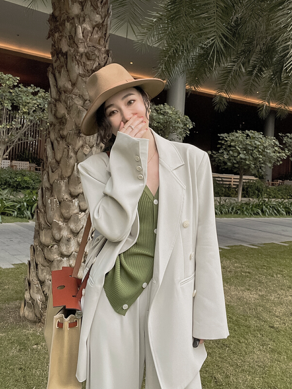 New year in early spring! [cottoncandy] design sense small public side split loose casual suit 22s261\xj