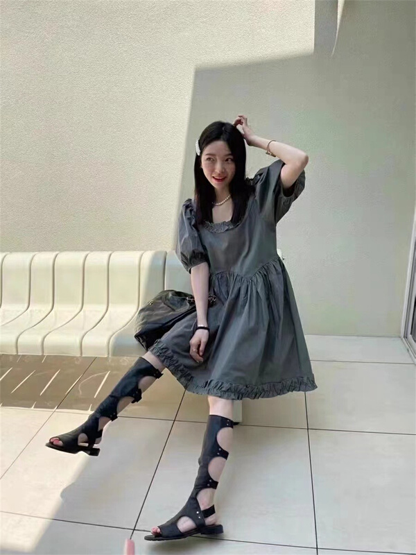 [rich rich] bubble sleeve wood ear loose dress 2551 \hyy