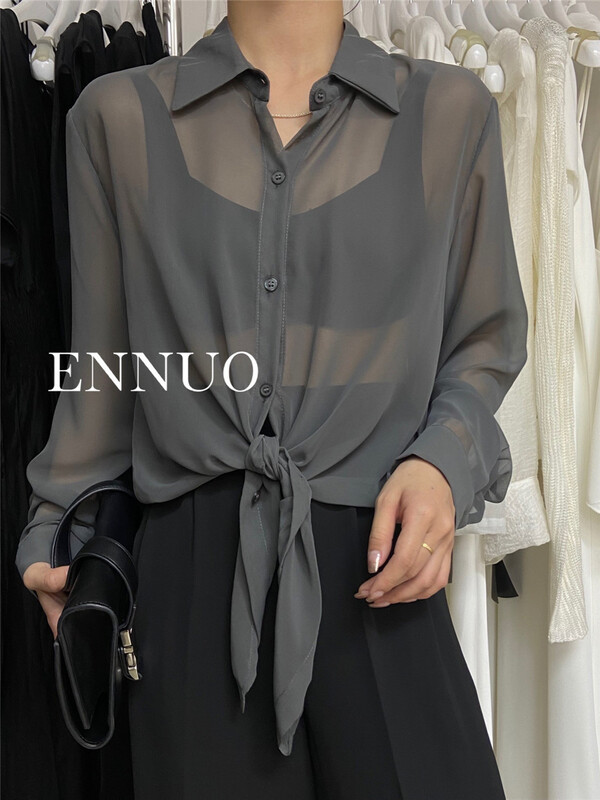 [ennuo] single breasted lace up comfortable sunscreen shirt ys1-803\l
