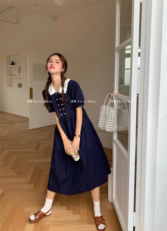 [imagine sailormoon] contrast color doll collar shows thin fashion dress 88633\xyy