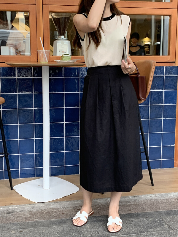 [emoni] Korean simple A-line versatile skirt 11031\cls
