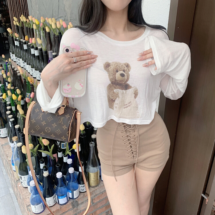 [Amanda] fashion slim casual shorts (with rope) 9682\pcz